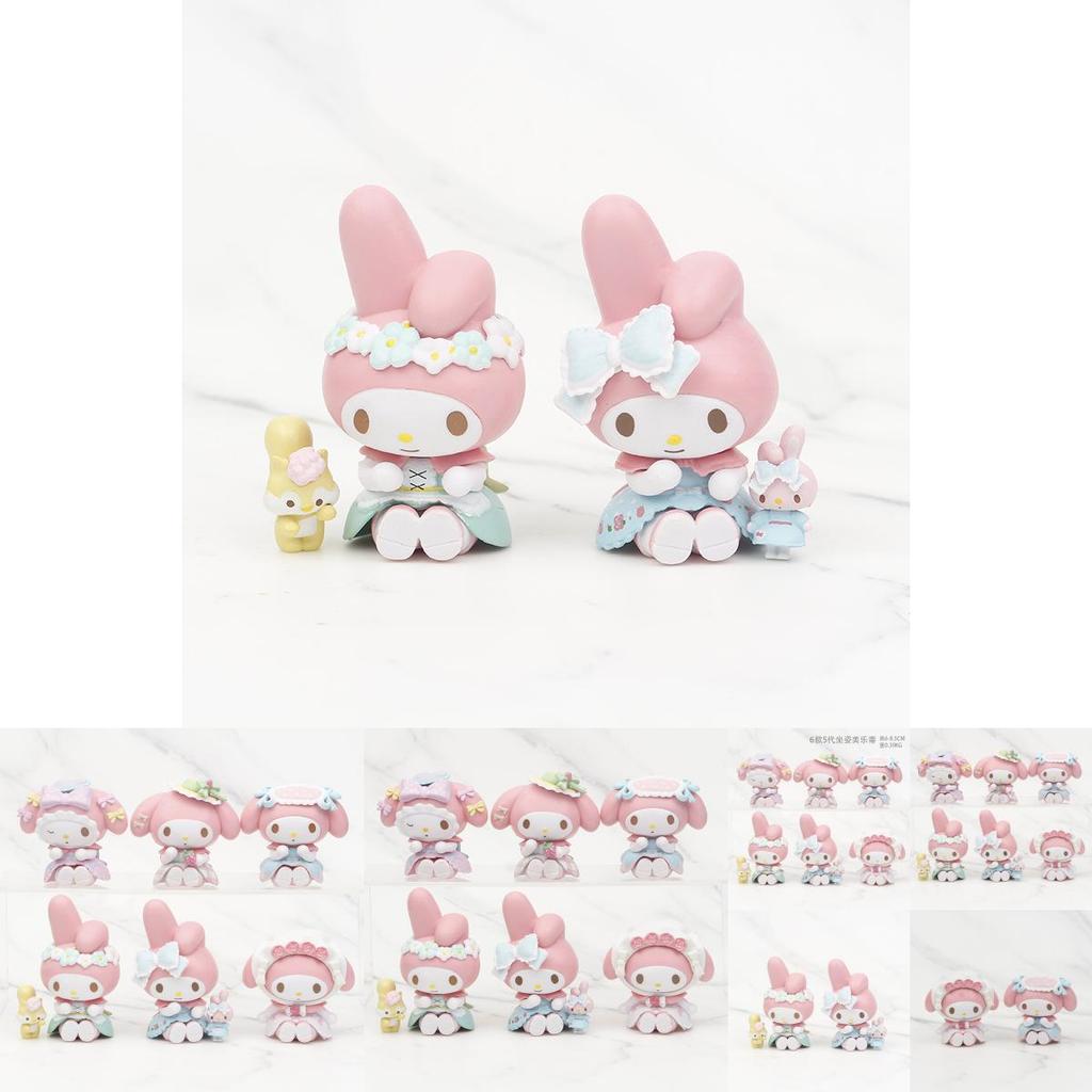 Cute My Melody Pvc Figurine Adorable Collectible Blind Box Cake Car Ornament