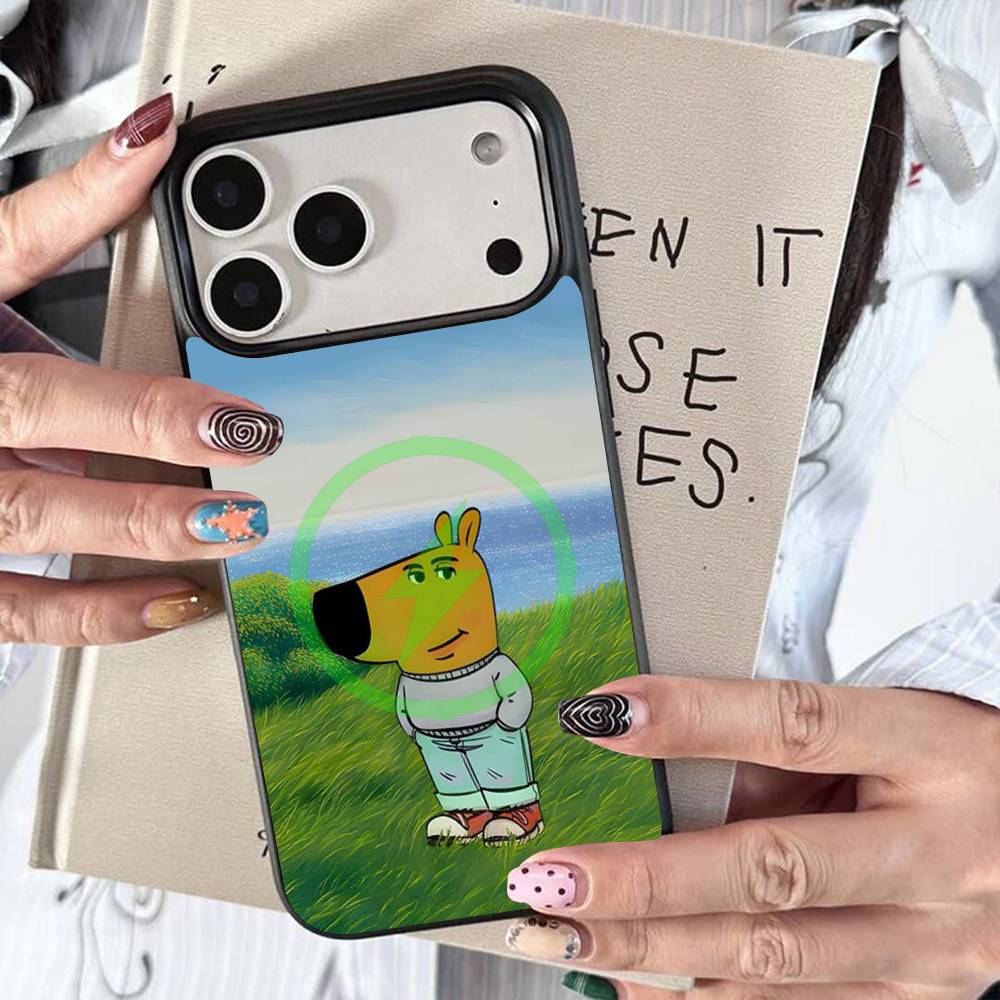

Hot MEME Chill Guy Phone Case Magnetic Wireless charging For iPhone 16 15 14 13 12 11 Pro Max Plus 17 Air Cover iPhone 17