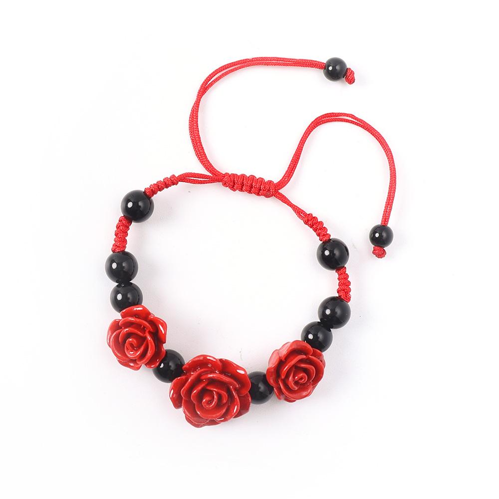 

Лакированный браслет с розой киновари