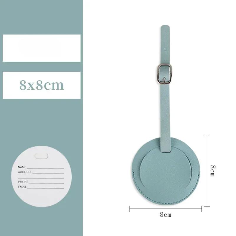 

1 шт. Бирка для багажа из искусственной кожи, круглая, женская, мужская, дорожная, бирка для багажа, идентификационная бирка для чемодана, бирка для сумки, держатель для имени, ID, адреса синий