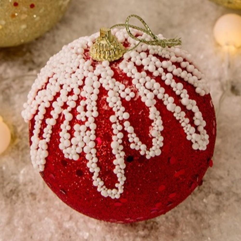 3Pcs/Set Creative Christmas Tree Balls Shiny Xmas Baubles Durable Xmas Ornament Ball  Showcase