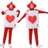 Traje Cosplay de Cartas de Baralho de Copas e Espadas Bodysuit Vermelho de Ano Novo