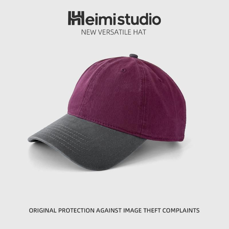 25 Early Autumn New Baseball Cap Pure Cotton Soft Top Color Matching Hat Outdoor Versatile Fashion Sunscreen Visor