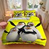 3Pcs Penguin Parade Party Bedding Set Soft Fabric Duvet Cover Pillowcases Home Christmas Xmas Halloween Gift 1 Duvet Cover 2 Pillowcase G1233