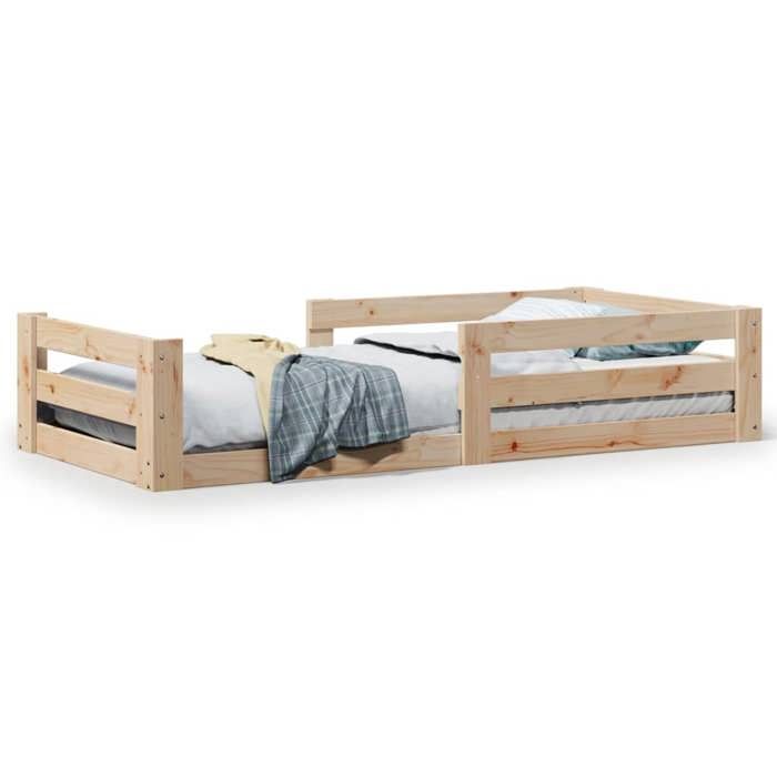 VidaXL Cadre de lit sans matelas 70x140 cm bois de pin massif, meuble de chambre à coucher, sommier, lit en bois 855687