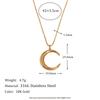 MamacitaSlay Elegant Stainless Steel Moon Pendant Thin Beaded Chain Necklace 2026 Party Waterproof Jewelry Women's Elegant Gift