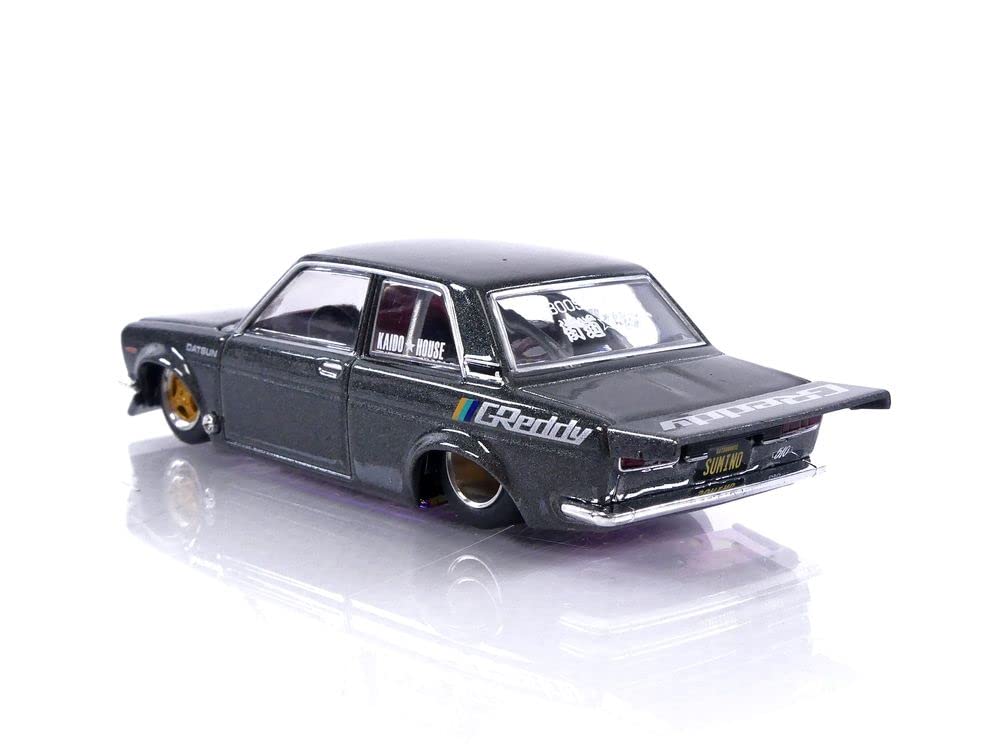 TrueScale KAIDO HOUSE x MiniGT Datsun 510 Pro Street GREDDY Gunmetal Gray KAIDO HOUSE Drive 1/64 Left-Hand