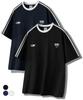 UNTAPPED STUDIO Symbol Oversized Track Short Sleeve Color Block T-Shirt 3 Colors