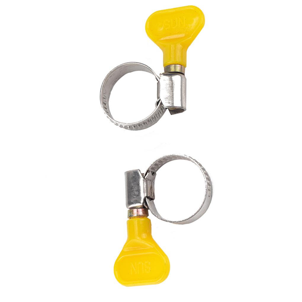 20pcs Clamp Key Type Hose Clamp Garden Fuel Line Adjustable Stainless Butterfly Hose Clam