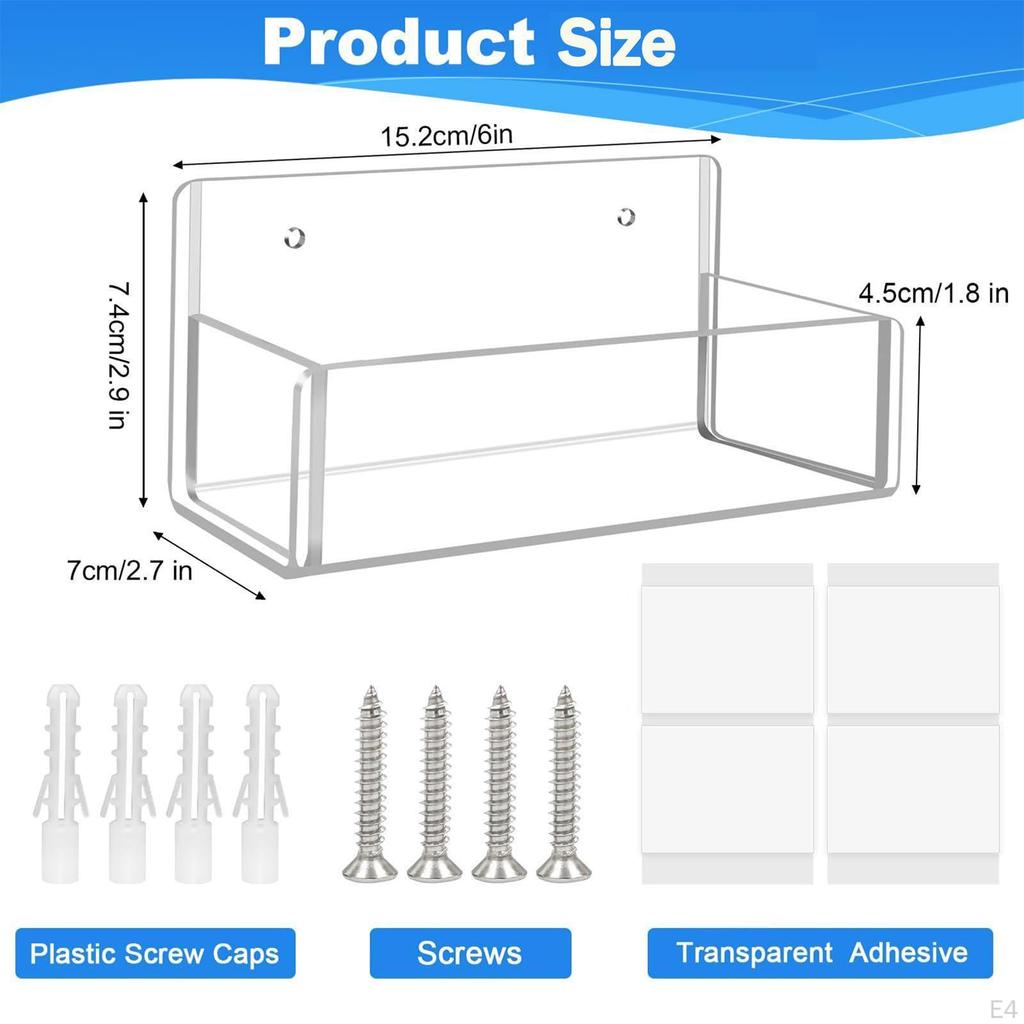 2 Pieces Holder Organizers Storage Racks Space Saving Versatile Acrylic Shelf Wall Mounted for