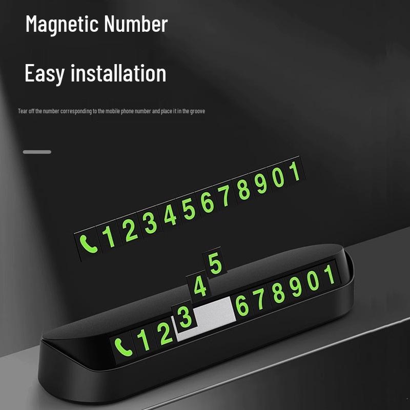 Luminous Temporary Parking Card: Press to Hide Phone Number and Move Car Sign