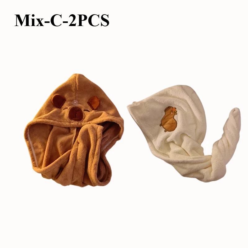 1/3/5PCS Capybara Kawaii Plush Hair Drying Hat Towel Cap Water Guinea Pig Hat Bath Hat Towel Cap Super Absorption Hair Dry Cap