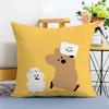 Korean Stationery DDinotaeng Cushion Cover Washable Linen Comfort Soft  for Sofa Bed Cozy Home Room Decor