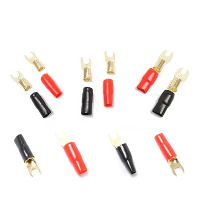Connecteurs de Fil d'Haut-Parleur Adaptateur Terminal Fourche 4GA Bornes en Cuivre