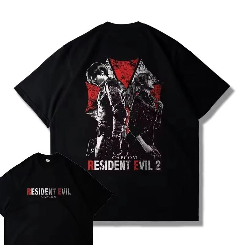 Capcom Games PS5 Resident Evil 4 Remastered Short Sleeve T-Shirt Men's and Women's Clothing Printed Harajuku Y2k Top