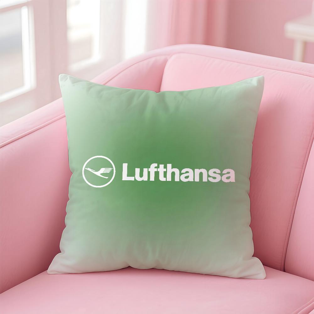 Deutsche Lufthansa German Airlines Pillow Case Anti-dustmite Pillowcase Invisible zipper silky short plush Sofa cushion cover