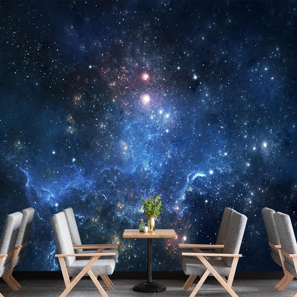 Wszechświat Galaktyka Mural Fantastyczna Mgławica Murale Ścienne Tapeta Gwiaździste Niebo Kosmos Przestrzeń Kosmiczna Tapeta