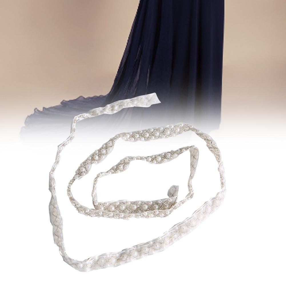 1 Yard DIY Handmade Lace Pearl Ribbon Tape Trim Decoration Clothes Accessories #3