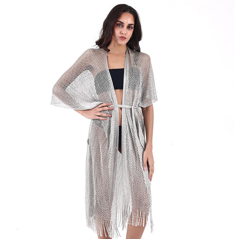 2024 European & American Women's Lace Swimsuit Cover-up Cardigan - Sexy Beach Sunscreen