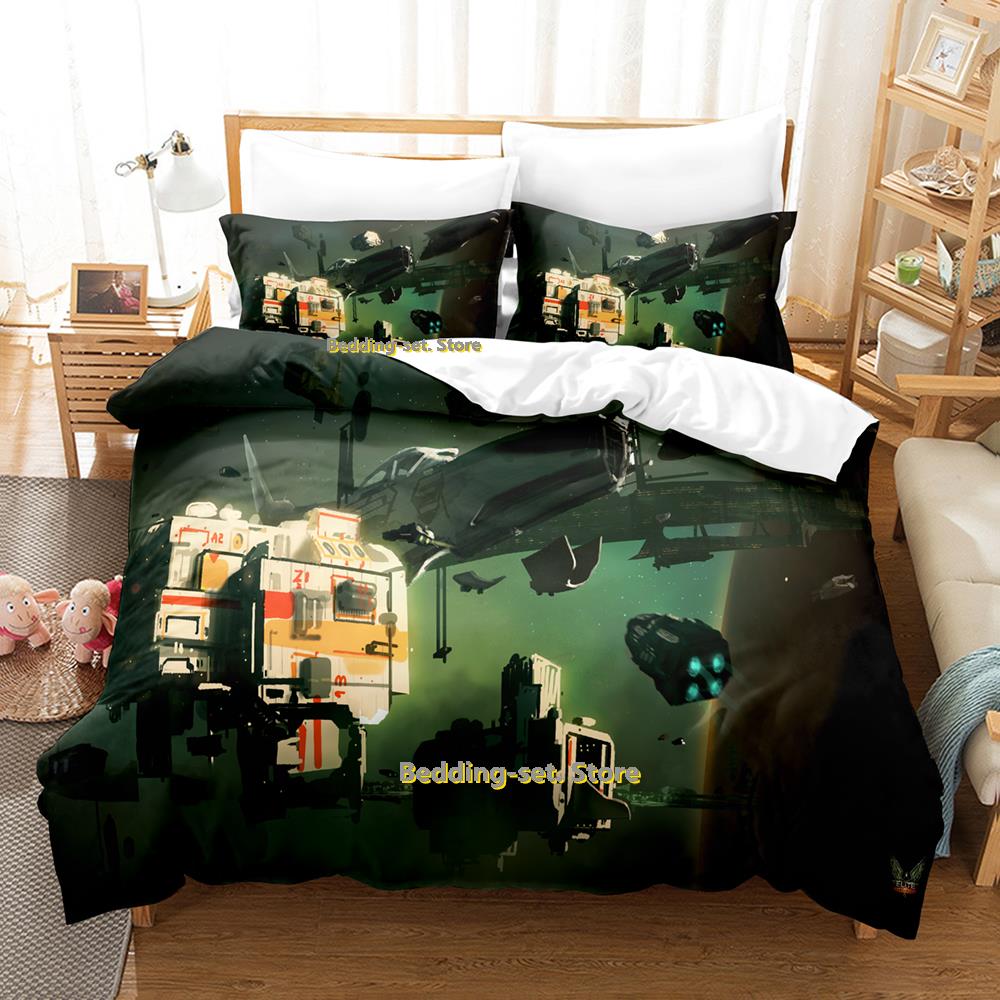 New Game Elite Dangerous Beding Set Single Twin Ful Quen King-Sized Dimensionsd Dimensions Bed Linen Set Adult People Kid Bedrom Duvetcover Sets