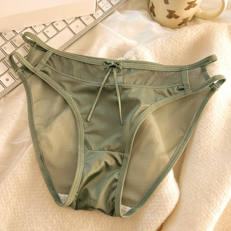 Sexy Hollowed Out Girl's Panties Mesh Hot Low Waist Pure Desire Thin Belt Triangle Women’s Panties