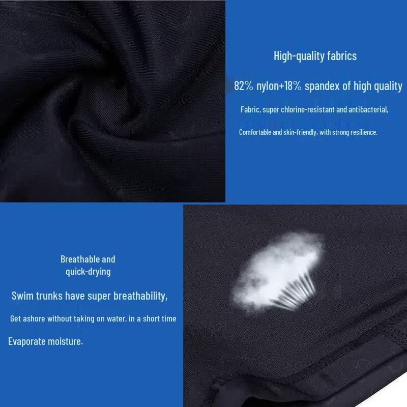 Ke Na Da Men's Waterproof Boxer Swim Trunks with Cap