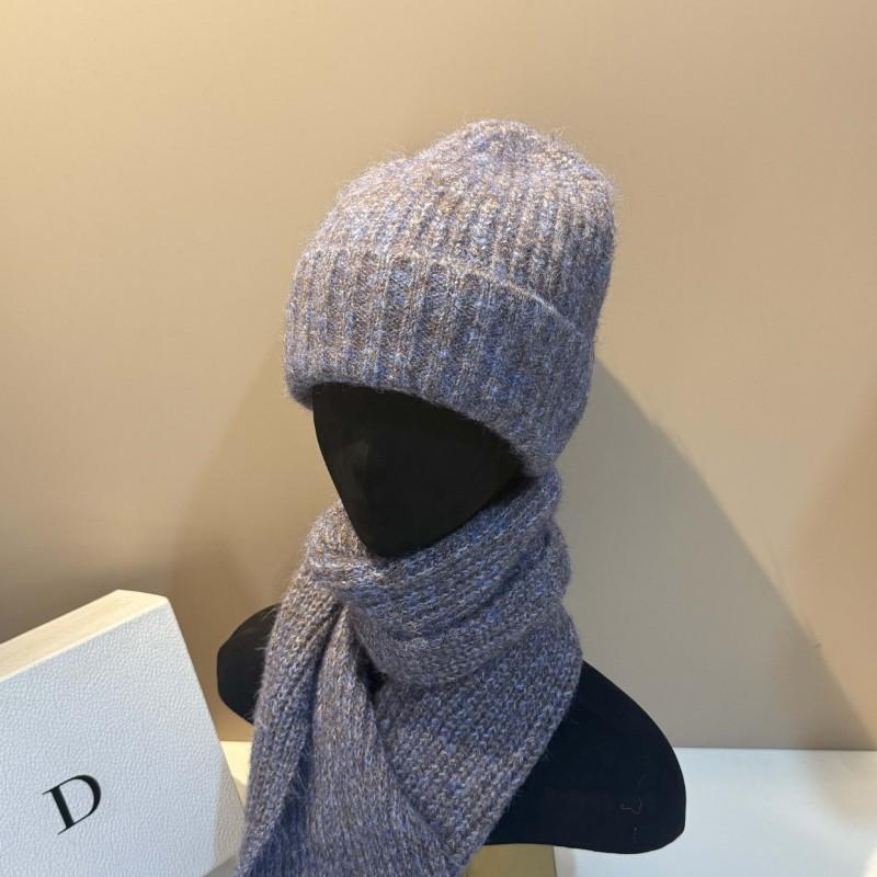 Winter Knit Beanie With Ear Flaps Scarf Set - Soft Warm Face-Flattering Hat Adults