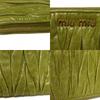 Used Matelasse Zip Around Wallet (12166) with Wrinkled L-shaped Zipper (5M1183 7940) Logo Metal Light Green Women's