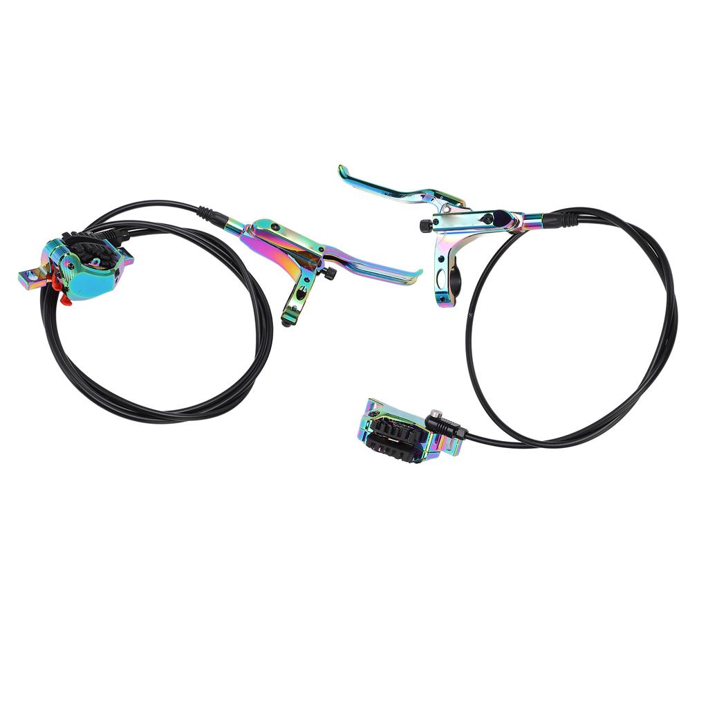 Hydraulic Disc Brake Set Aluminum Alloy 4 Piston Front and Rear Bilateral Hydraulic Brake for Mountain Bike