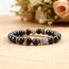 Black Hematite Tiger Eye Gray Stone Beaded Bracelet Minimalist Fashion Jewelry for Men Women Daily Wear Gift
