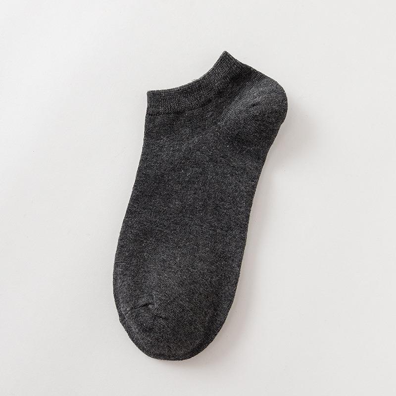 Men Spring and Summer New Classic Pure Color Cotton Boat Socks
