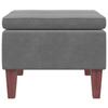 Vidaxl Footstool with Wooden Legs, Dark Gray, Upholstered In Velvet