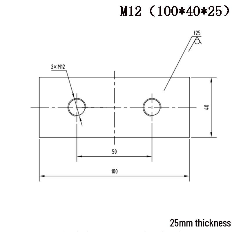 304 Stainless Steel Multi-hole Rectangular Nut for Aluminum Profiles, Square Double Hole, Available In Sizes M4, M5, M6