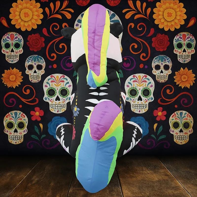 1.5M/5FT Halloween Inflatable Toy Party Decotions Skeleton Unicorn Pumpkin Built-in LED Lights for Outdoor Yard Lawn Decor Prop