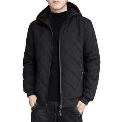 Invierno Hombres Abrigo De Algodón Con Capucha Protección Del Cuello Cierre De Cremallera Cárdigan Acolchado Grueso Cálido Manga Larga Bolsillos De Color Sólido Tallas Grandes Chaqueta Suelta De Los Hombres