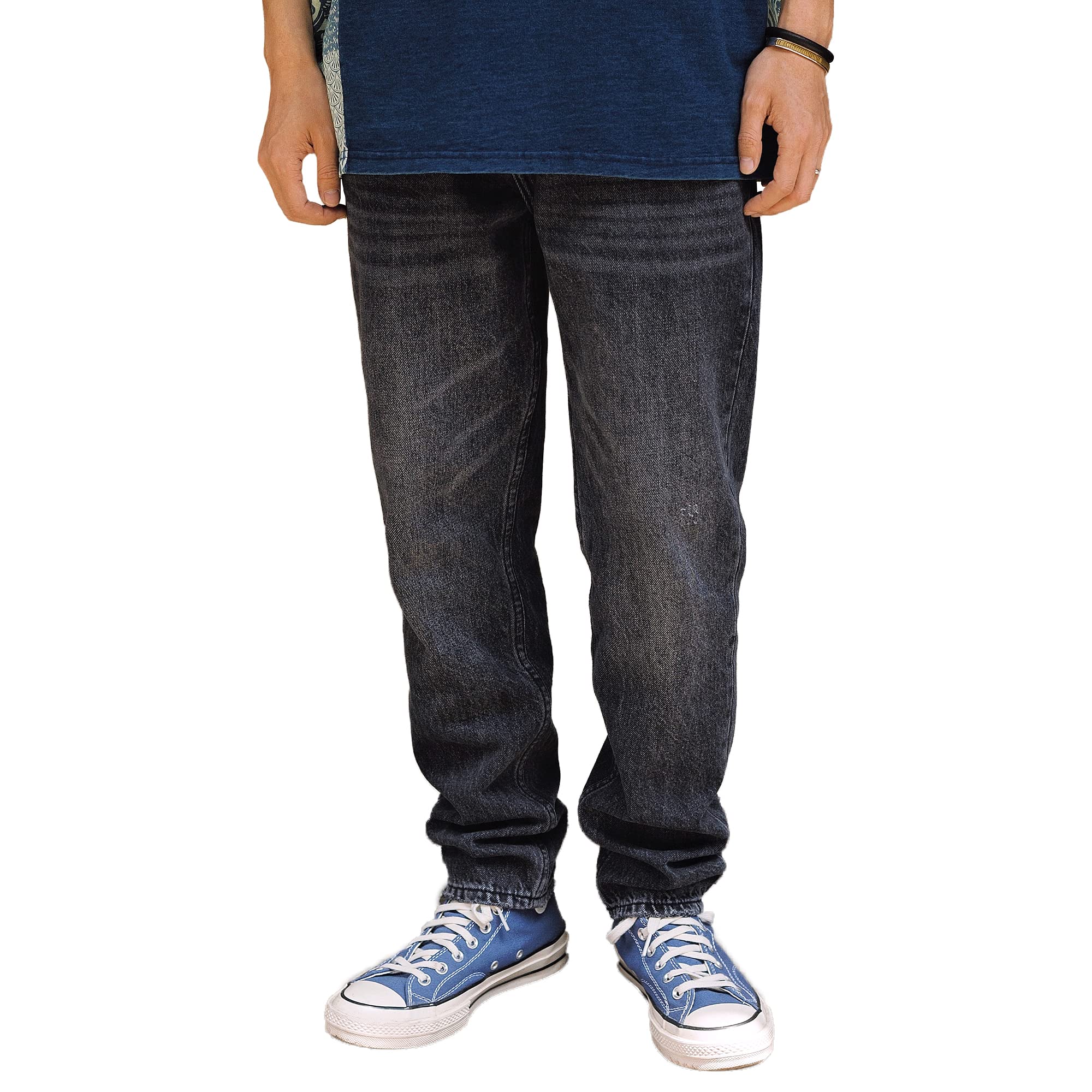 

2023SS American Street Fashion Thin Soft Denim Pants Straight Jeans Men s Spring/Summer Black/Gray (BLACK, 31)