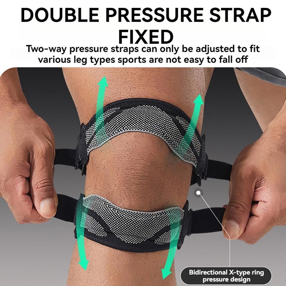 1Pcs Sports Patellar Band Knitted Comfort Knee Support Silicone Rubber Shock Absorption Compression Straps for Outdoor