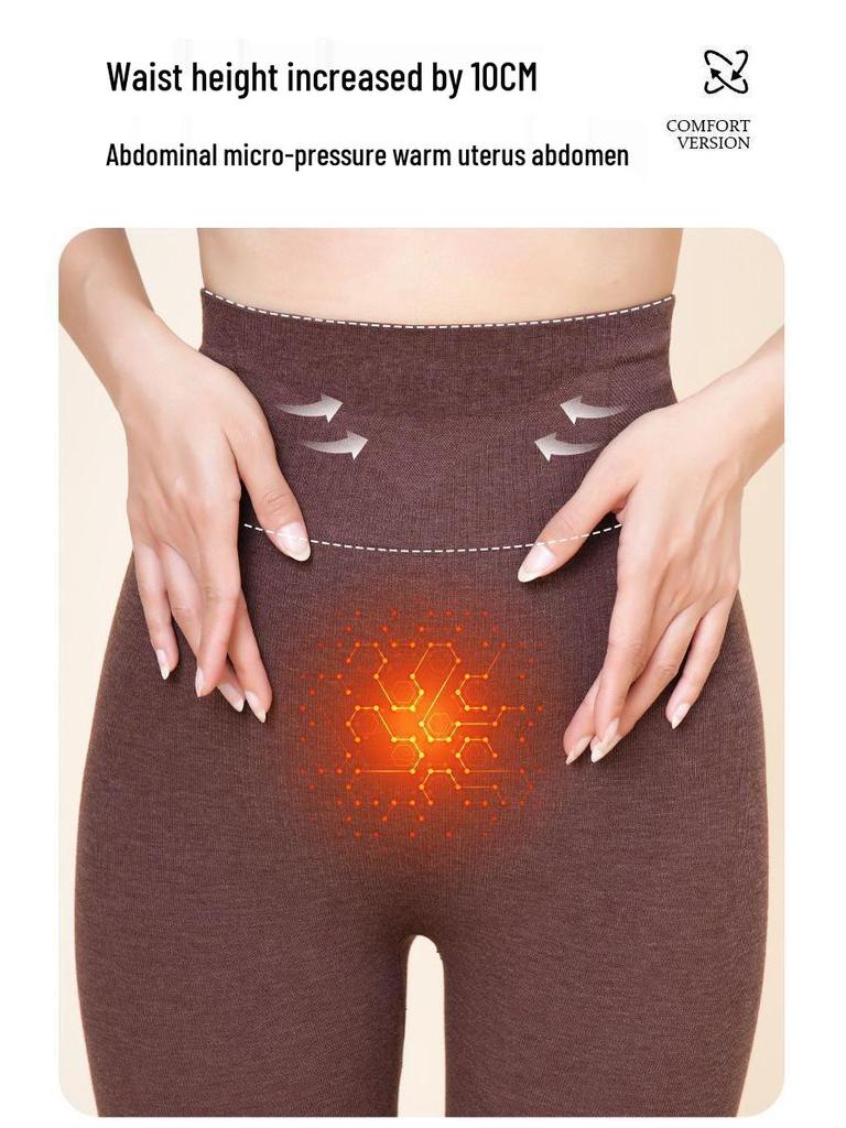Women's Autumn Warm Clothing Set: Acrylic Heat-Generating Seamless Slimming Underwear and Pants for Body Shaping.