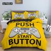 Game Handle Bedding Set Luxury Duvet Cover with Pillowcase Quilt Cover Queen King Bedding Cartoons Kids Boys Bed Cover Set Green