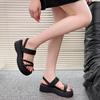 Roman sandals women's 2025 new summer thick-soled one-word belt versatile fashion flat-bottomed fairy style muffin women's shoes