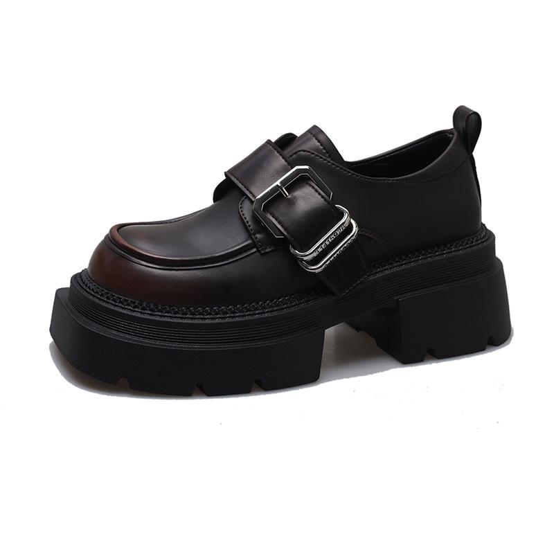 Women s 2025 Spring Chunky Platform Mary Jane Loafers with High Heels 36