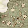 60pcs Baptism Confetti Wooden Pigeon Shape Sage Party Accessory Christening Communion Party Decoration Festive Table Decoration