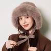 Knitted Hat Women's Autumn Winter Hemp Pattern Wool Collar Wool Hat Velvet Snow Hat