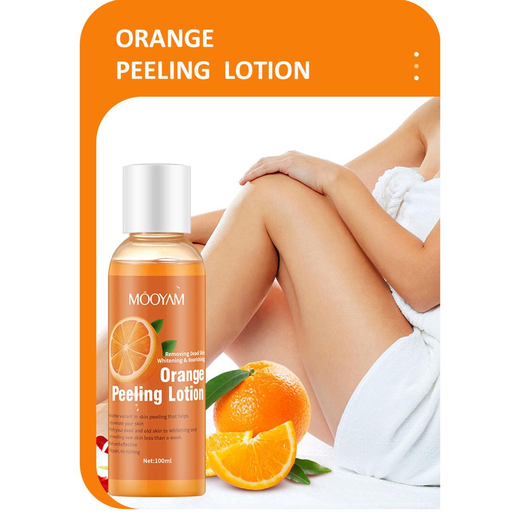MOOYAM 100ml Orange Peeling Lotion Peeling Oil Body Lotion Gentle Exfoliating Gel Remove Dead Skin