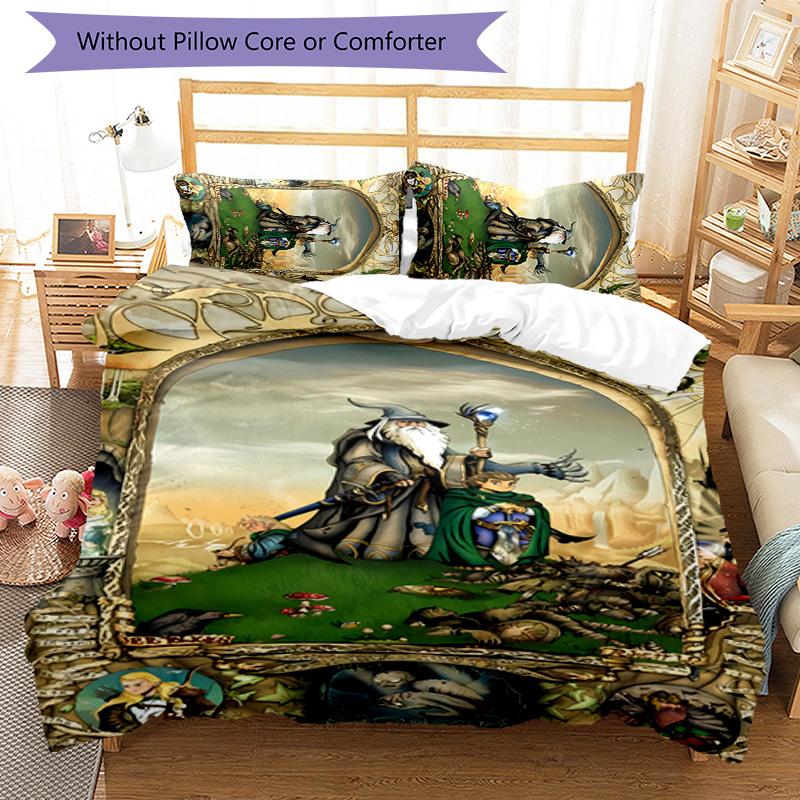 3pcs The Lord of the Rings pattern bedding set duvet cover set includes duvet cover &pillowcases, perfect all season bedroom decoration & gift