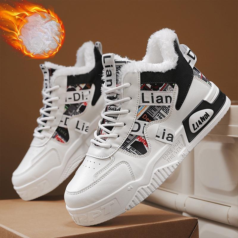 

Зимние мужские ботинки с высоким верхом, утепленные утолщенные хлопковые ботинки, модные теплые ботинки для скейтборда, трендовые спортивные повседневные ботинки, удобные дышащие износостойкие ботинки 42