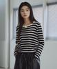 The Green Lab Striped Shirred Knit [Black]
