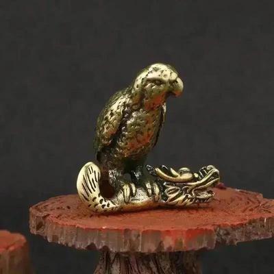 Retro Messing Papagei Fängt Drachen Ornament Schreibtisch Arbeitszimmer Vier Schätze Stifthalter Regal Heimdekoration Kunsthandwerk Vogelfiguren