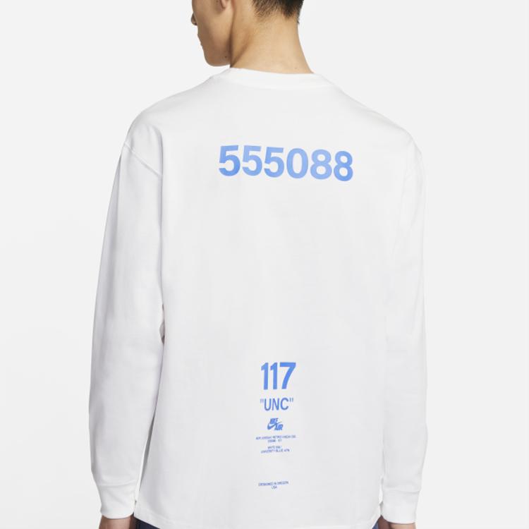 Jordan Printed Loose-Fit Crew Neck Long Sleeve T-Shirt Men Tops White DM3544-100