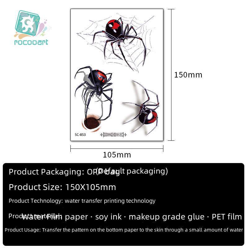 Su Geçirmez Korku ve Komik Cadılar Bayramı Örümcek Dövme Çıkartmaları